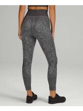 Lululemon Ebb to Train Super High Rise Tight 25" Sz 8 Pattern Mixing Rhino Grey